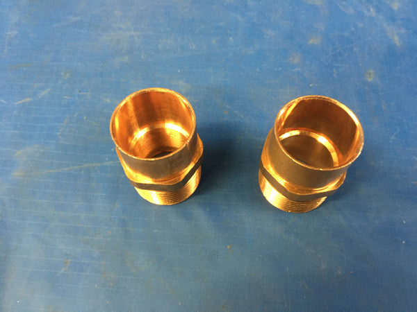 3PC NOS Brass Pipe 1”x 1”x 12"