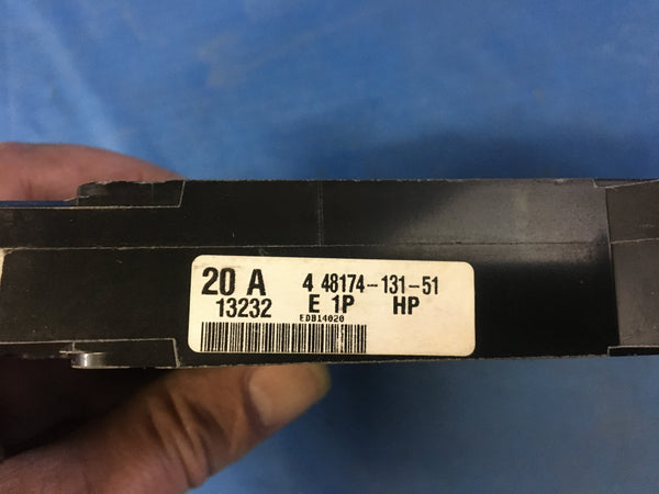 Square D EDB14020 Circuit Breaker 480 V 20 Amp 1 P NSN:5930-01-457-8317
