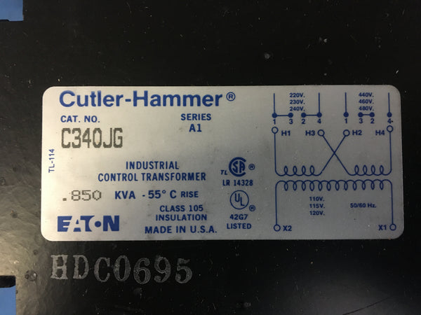 Cutler-Hammer C340JG Power Transformer Model:10942H61 NSN:5950-01-241-2594