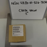 2" Check Valve Model: 3228E8301 NSN: 4820-01-326-7879