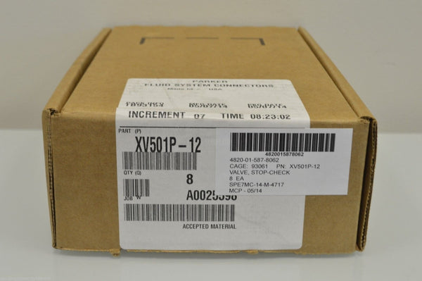 Parker Ball Valve Box of 8 P/N:XV501P-12 NSN:4820-01-587-8062